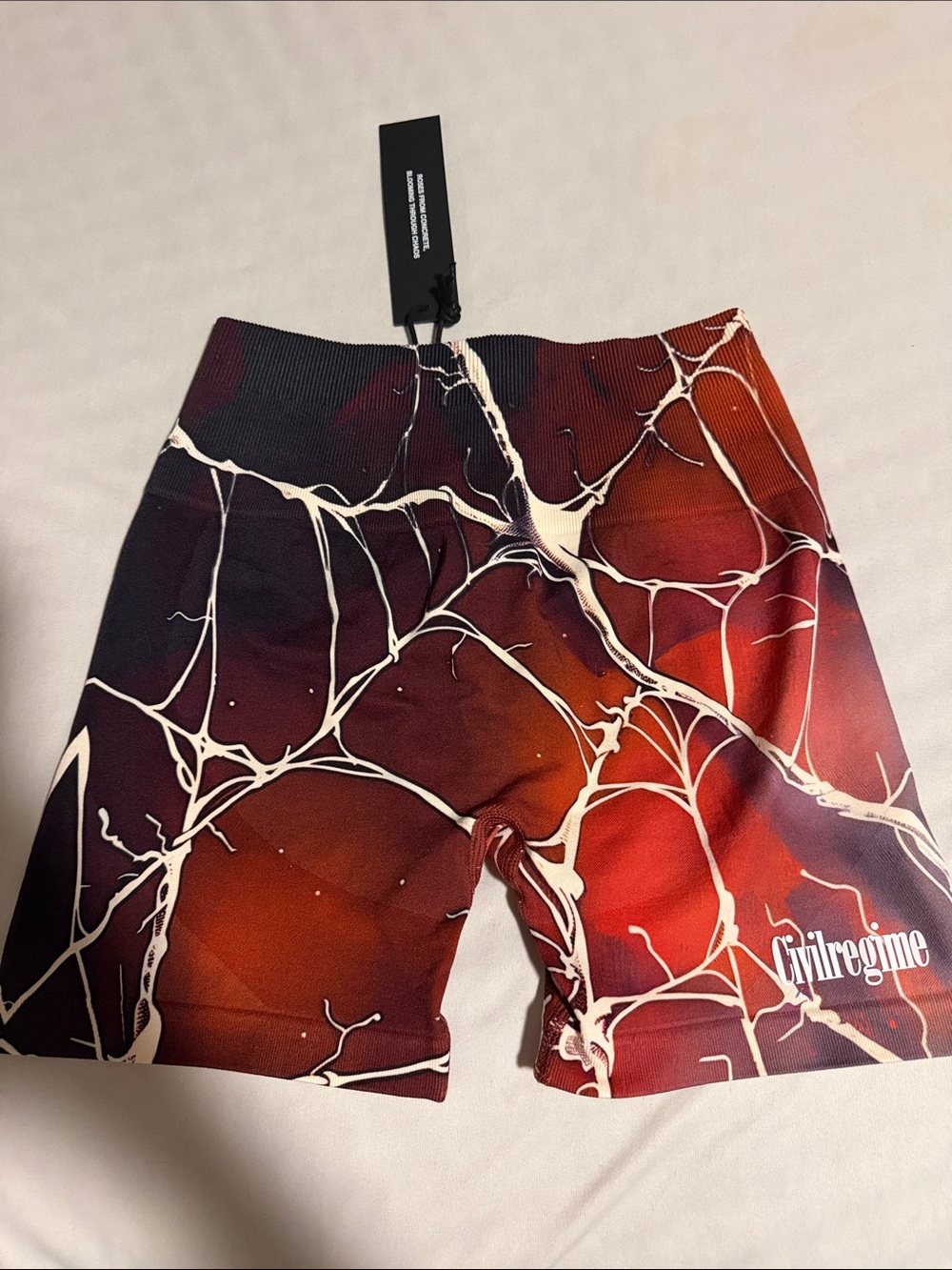 Civil Regime Women's Red Marbled Athletic Shorts